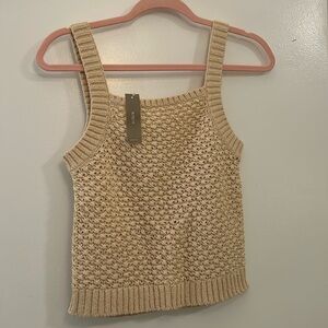 J.Crew Basket-stitch Sweater Sweater Tank Buff Clay (Warm Beige) Size XS NWT
